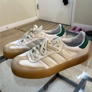 Adidas Sambae White and Green Shoes